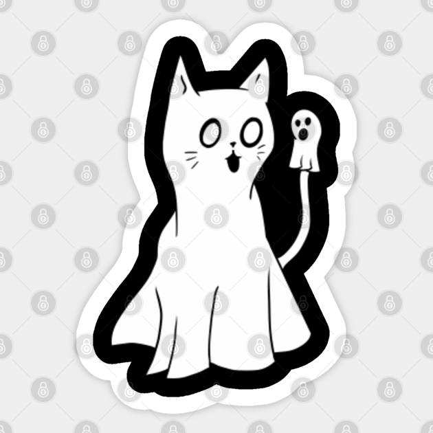 ghost cat - Ghost Cat - Sticker | TeePublic